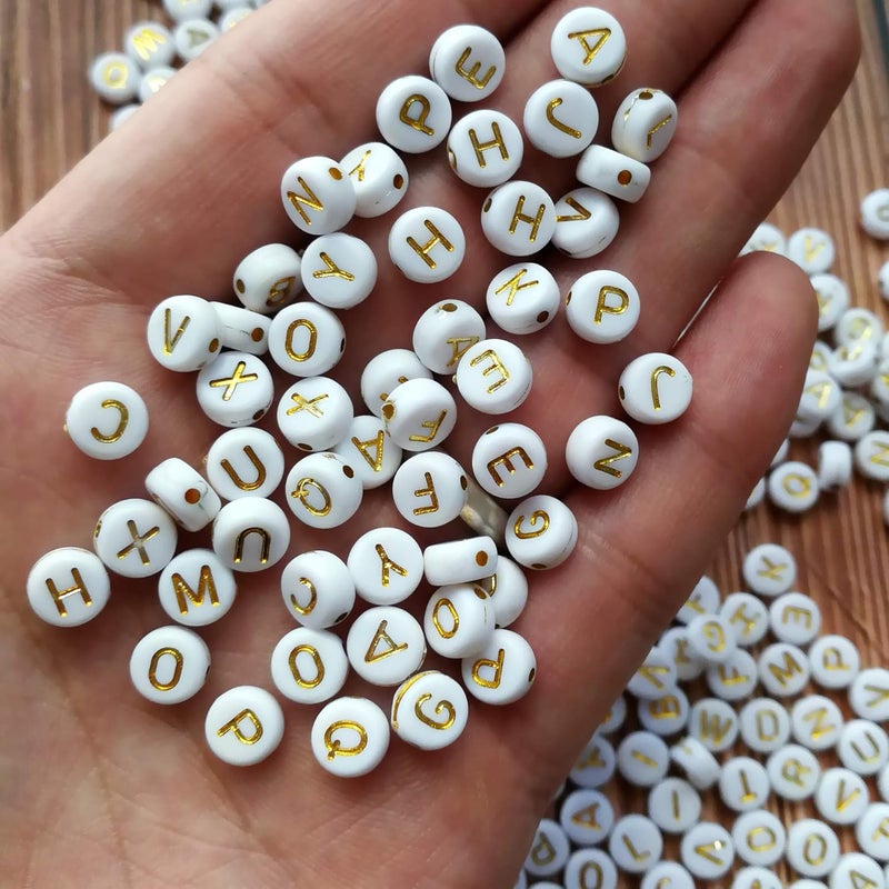Looconi Amaney 2000pcs Letter and Gold Spacer Beads Kit for DIY Bracelet Necklace Craft Jewelry Making - Image 4
